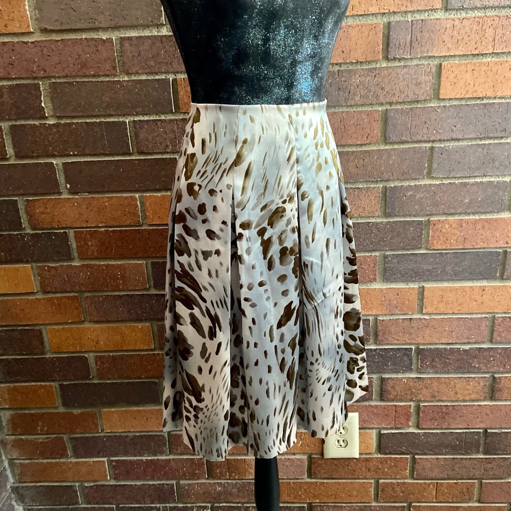Dialogue Silver & Brown Animal Print Skirt - Picture 7 of 11